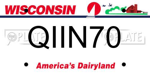 QIIN70 Wisconsin License Plate