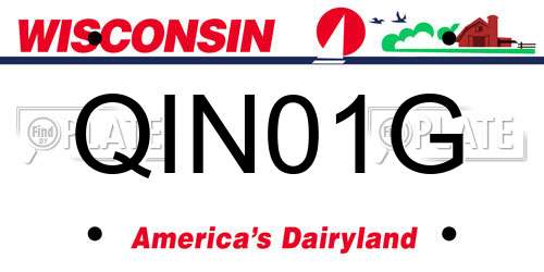 QIN01G Wisconsin License Plate