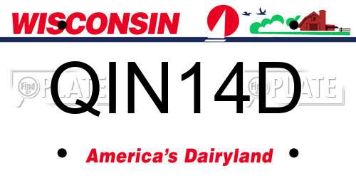 QIN14D Wisconsin License Plate