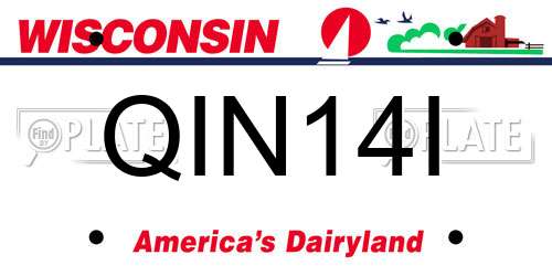 QIN14I Wisconsin License Plate