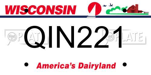 QIN221 Wisconsin License Plate