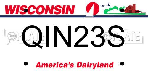 QIN23S Wisconsin License Plate