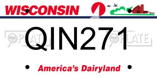 QIN271 Wisconsin License Plate