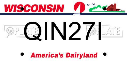 QIN27I Wisconsin License Plate