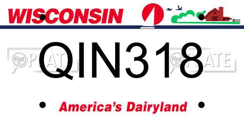 QIN318 Wisconsin License Plate