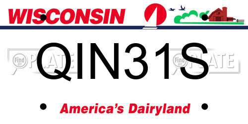 QIN31S Wisconsin License Plate