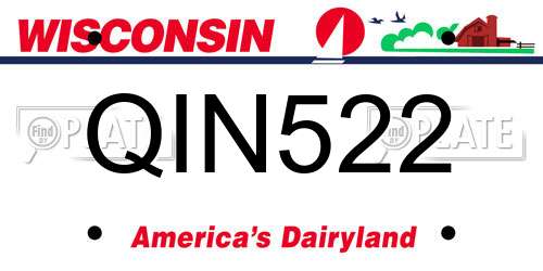 QIN522 Wisconsin License Plate