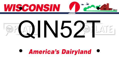 QIN52T Wisconsin License Plate
