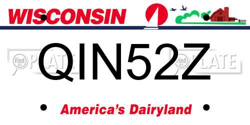 QIN52Z Wisconsin License Plate