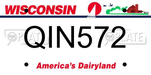 QIN572 Wisconsin License Plate