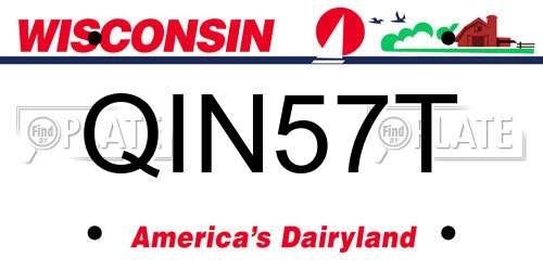 QIN57T Wisconsin License Plate