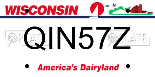 QIN57Z Wisconsin License Plate