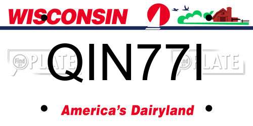 QIN77I Wisconsin License Plate