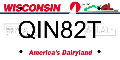 QIN82T Wisconsin License Plate