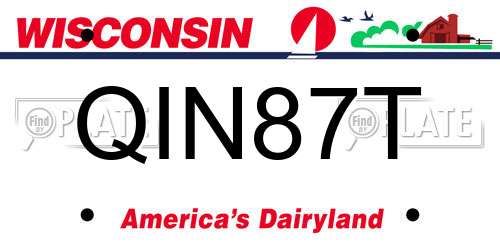 QIN87T Wisconsin License Plate