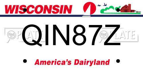 QIN87Z Wisconsin License Plate