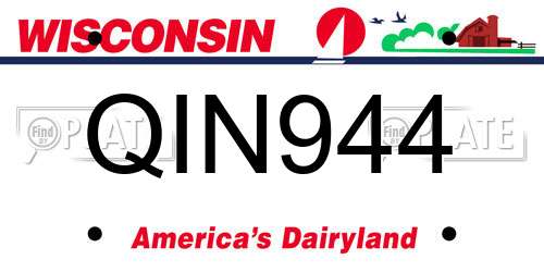 QIN944 Wisconsin License Plate