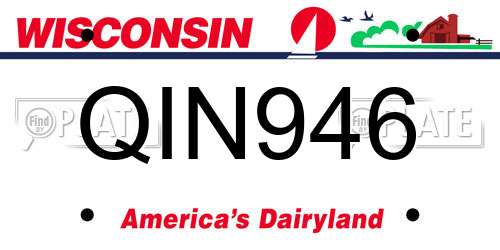 QIN946 Wisconsin License Plate