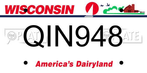 QIN948 Wisconsin License Plate