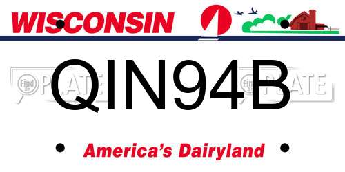 QIN94B Wisconsin License Plate
