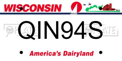 QIN94S Wisconsin License Plate