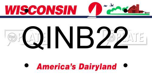 QINB22 Wisconsin License Plate