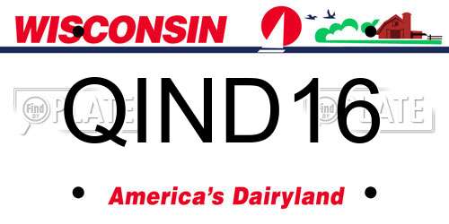 QIND16 Wisconsin License Plate