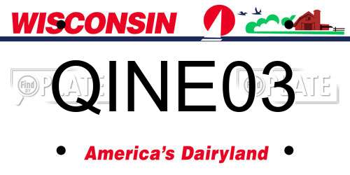 QINE03 Wisconsin License Plate
