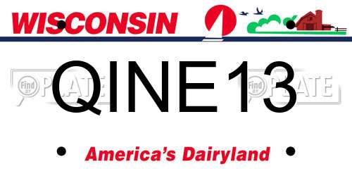 QINE13 Wisconsin License Plate