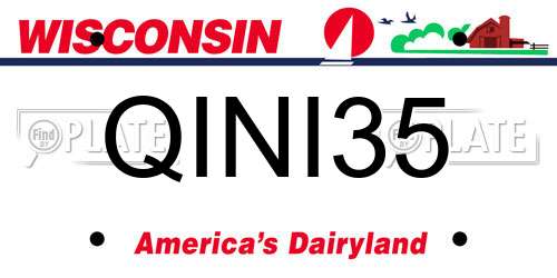 QINI35 Wisconsin License Plate