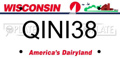 QINI38 Wisconsin License Plate