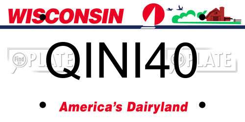 QINI40 Wisconsin License Plate