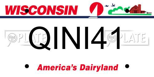 QINI41 Wisconsin License Plate