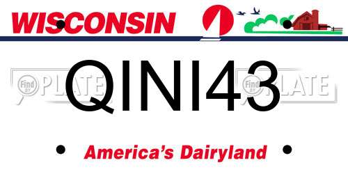 QINI43 Wisconsin License Plate