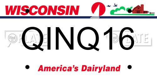 QINQ16 Wisconsin License Plate