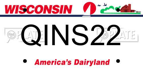 QINS22 Wisconsin License Plate