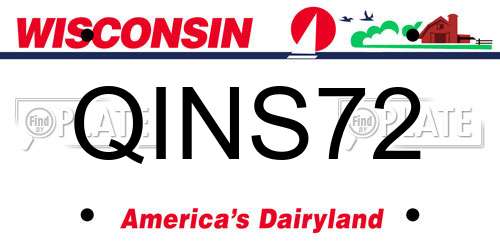 QINS72 Wisconsin License Plate
