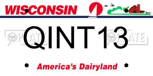 QINT13 Wisconsin License Plate