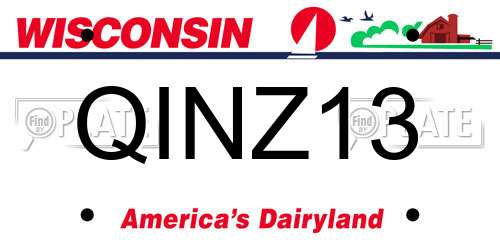 QINZ13 Wisconsin License Plate