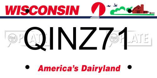 QINZ71 Wisconsin License Plate