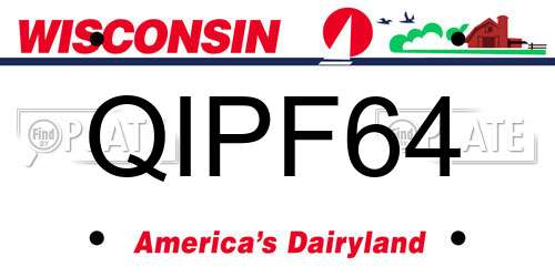 QIPF64 Wisconsin License Plate