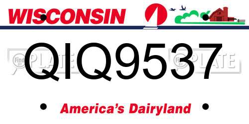 QIQ9537 Wisconsin License Plate