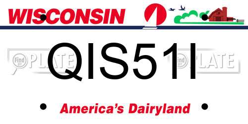 QIS51I Wisconsin License Plate