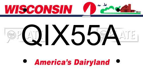 QIX55A Wisconsin License Plate