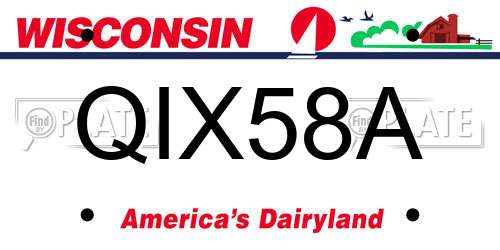 QIX58A Wisconsin License Plate