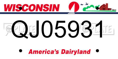 QJ05931 Wisconsin License Plate