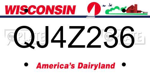 QJ4Z236 Wisconsin License Plate