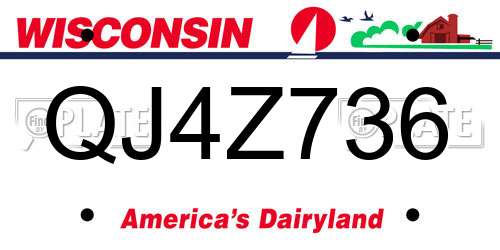 QJ4Z736 Wisconsin License Plate