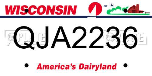 QJA2236 Wisconsin License Plate