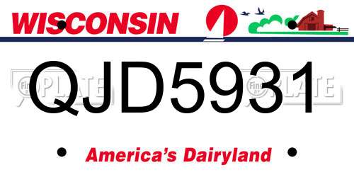 QJD5931 Wisconsin License Plate